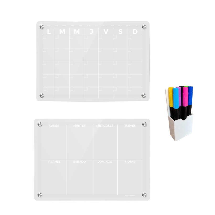 Pack Calendarios Acrilicos imán Blanco