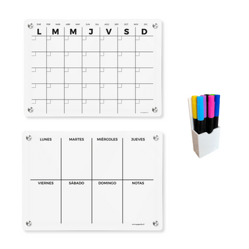 Pack Calendarios Acrilico Negro iman